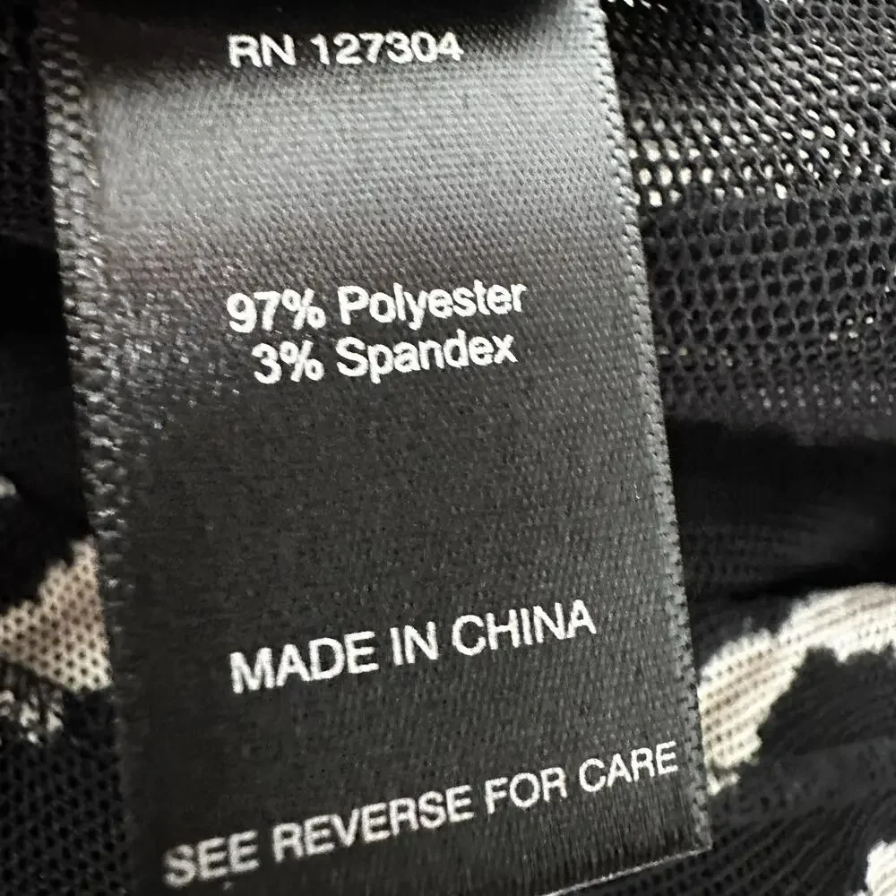 Ali Miles Top Shirt Tunic Womens 1X 1XL Black Mesh‎ Stripe back Buttons Art - Picture 8 of 12